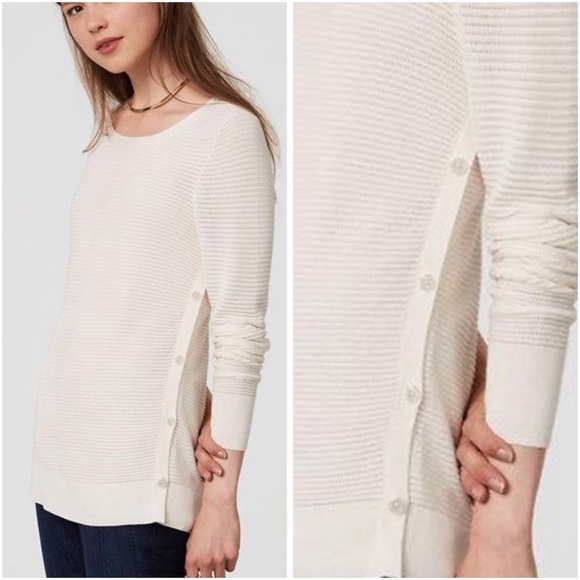LOFT Sweaters - Loft Soft Side Button Sweater
